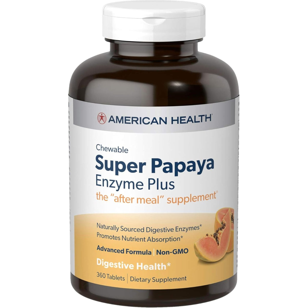 American Health Products Super Papaya Enzyme Plus 360 Tablets - FENGGESTORE20