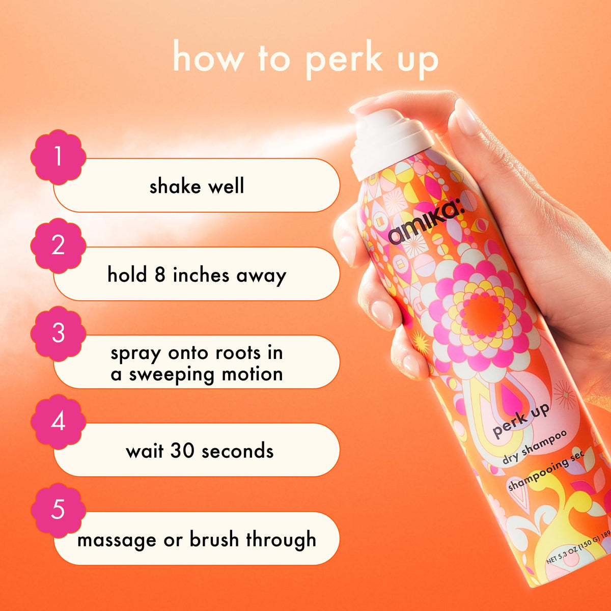 amika Perk Up Dry Shampoo, 5.3 oz. (Pack of 1) - FENGGESTORE20