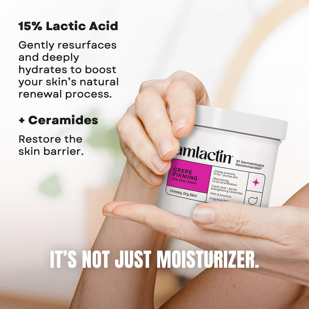 AmLactin Crepe Firming Cream - Therapeutic Skin Tightening Cream for Body – No-Scrub Exfoliator and Moisturizer - FENGGESTORE20