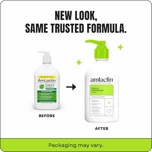 AmLactin Daily Nourish Therapeutic Body Lotion for Dry Skin - No-Scrub Exfoliator and Moisturizer 12% Lactic Acid Lotion - FENGGESTORE20