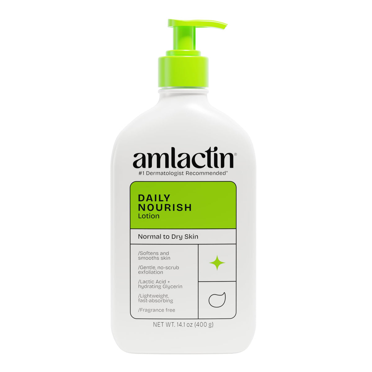 AmLactin Daily Nourish Therapeutic Body Lotion for Dry Skin - No-Scrub Exfoliator and Moisturizer 12% Lactic Acid Lotion - FENGGESTORE20