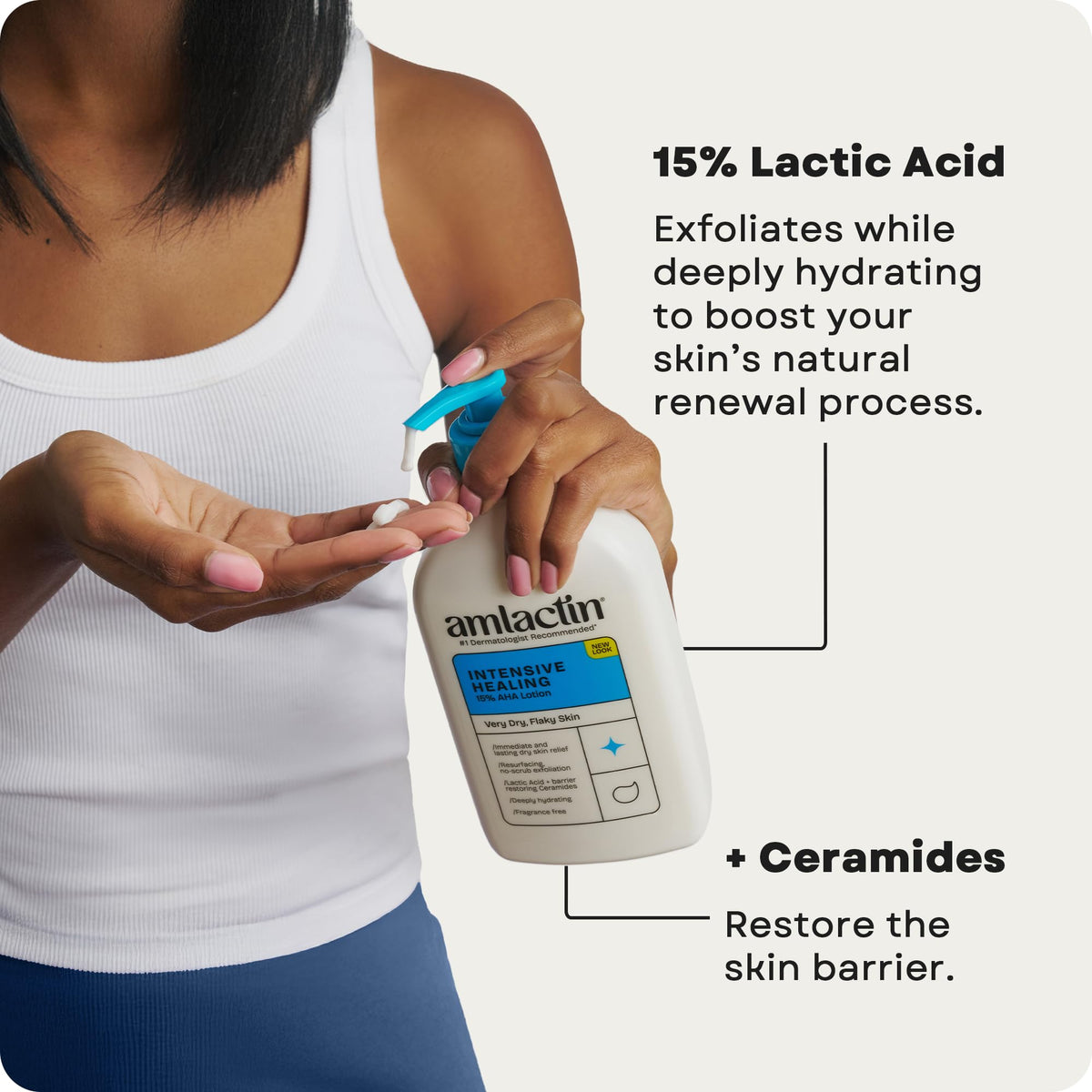 AmLactin Intensive Healing Body Lotion - Therapeutic Lotion for Extremely Dry Skin - No-Scrub Exfoliator and Moisturizer - FENGGESTORE20