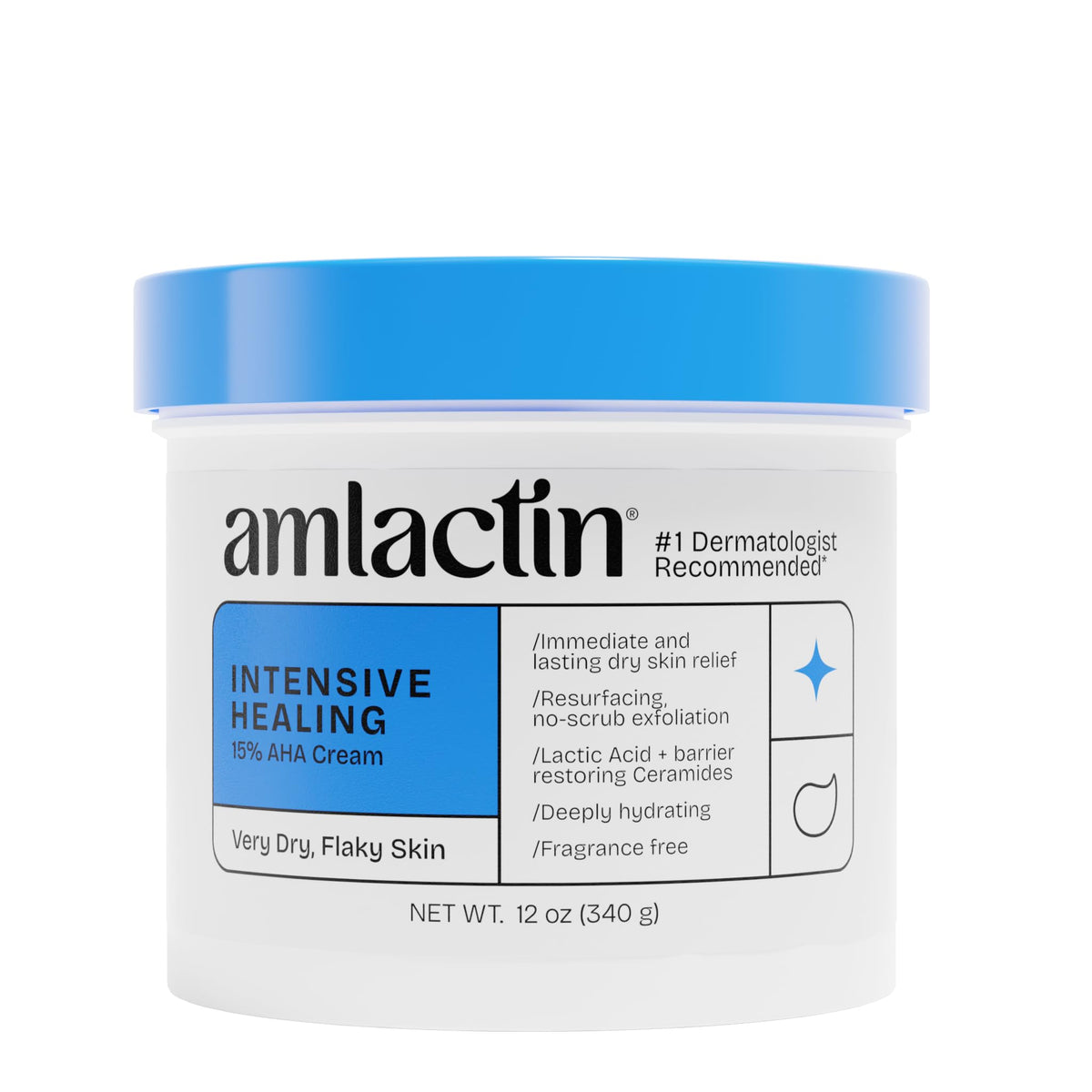 AmLactin Intensive Healing - Therapeutic Body Cream for Extremely Dry Skin - No-Scrub Exfoliator and Body Moisturizer Cream - FENGGESTORE20