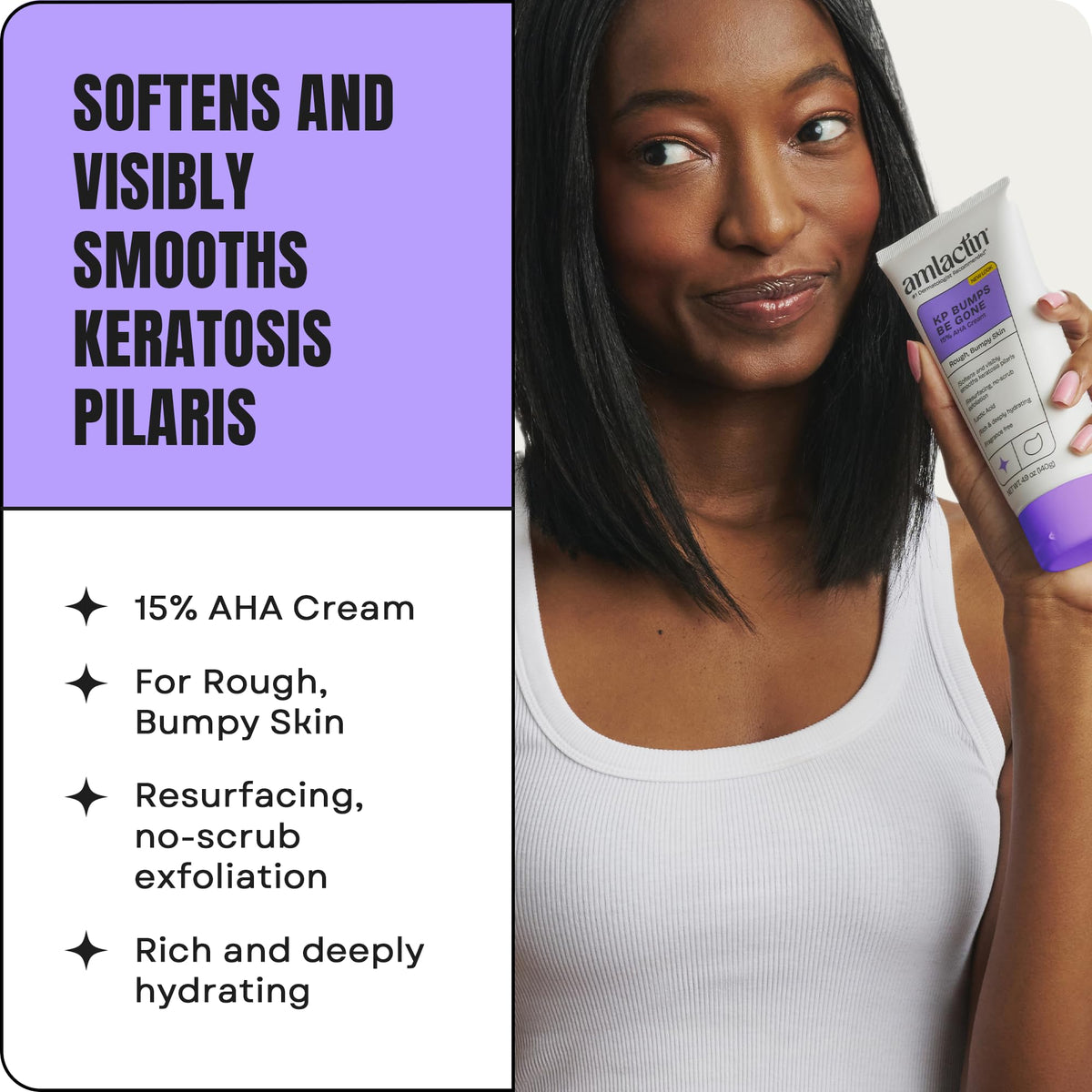 AmLactin KP Bumps Be Gone - Therapeutic Body Cream for Keratosis Pilaris - No-Scrub Exfoliator and Body Moisturizer - FENGGESTORE20