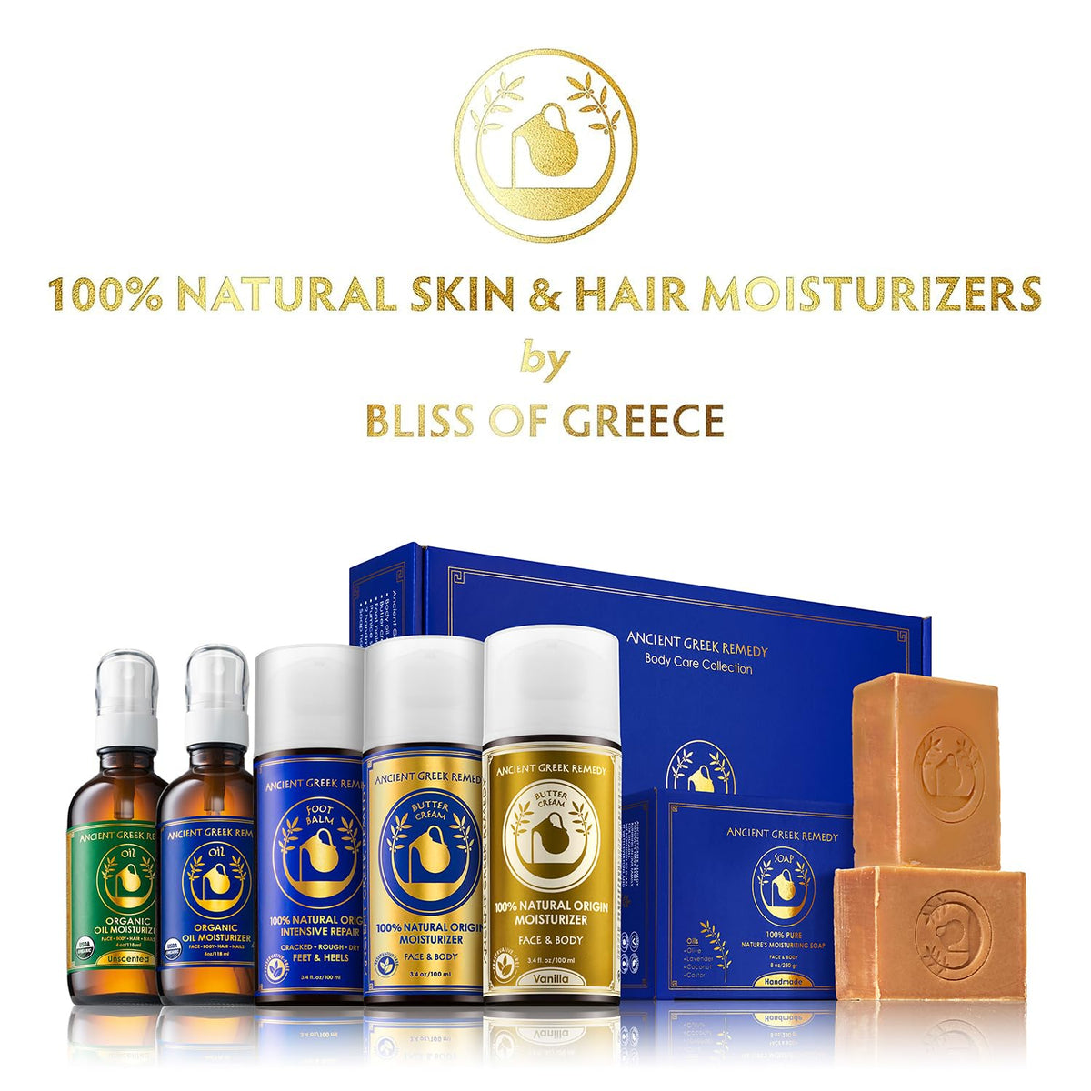 Ancient Greek Remedy Body Oil - Organic After Shower Face Oil & Body Moisturizer for Dry Skin - Almond, Jojoba, Olive, Lavender - FENGGESTORE20