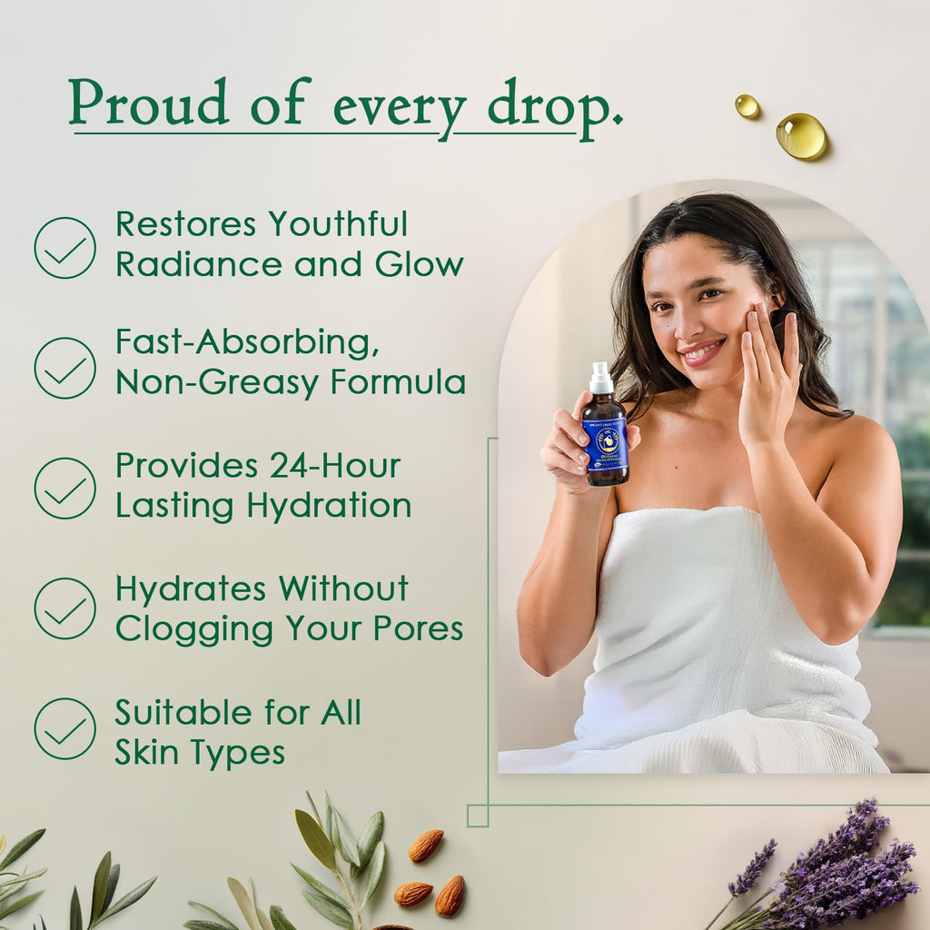 Ancient Greek Remedy Body Oil - Organic After Shower Face Oil & Body Moisturizer for Dry Skin - Almond, Jojoba, Olive, Lavender - FENGGESTORE20
