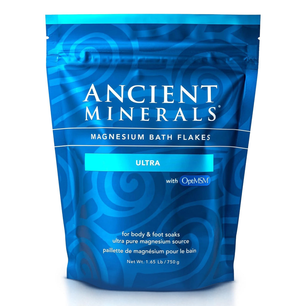 Ancient Minerals Magnesium Bath Flakes Ultra with OptiMSM – Pure Zechstein Magnesium Chloride and Organic Sulfur Bath Salts, - FENGGESTORE20