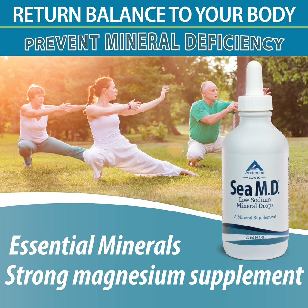 Anderson Sea M.D. Concentrated Trace Mineral Drops, 79 Trace Minerals with Magnesium, Sodium and Chloride Electrolytes - Supports Hydration, Energy - FENGGESTORE20