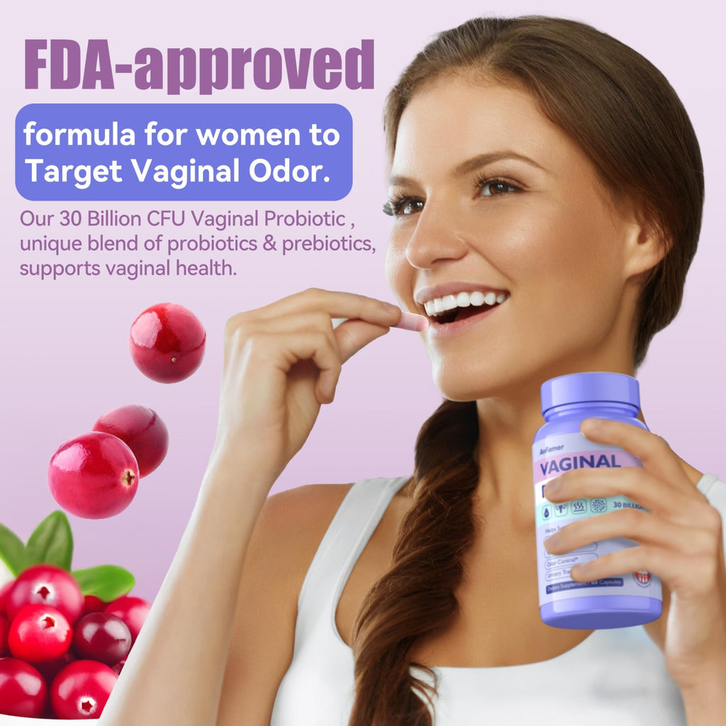 AnFamer Vaginal Probiotics for Women Female,Promotes Ph Balance,Healthy Vaginal Odor & Flora,Urinary Tract Health with Prebiotics & Lactobacillus Probiotic - FENGGESTORE20