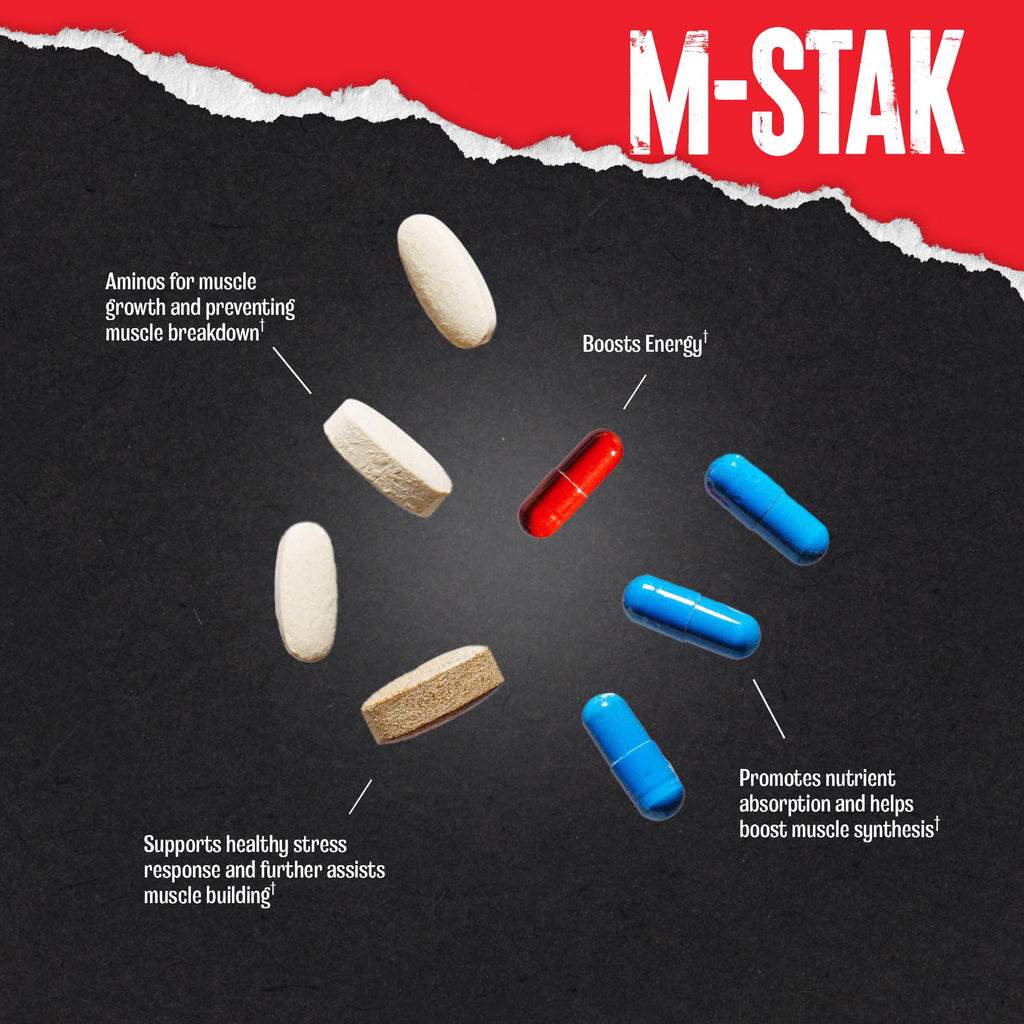 Animal M-Stak - Muscle Builder and Anabolic Mass Gainer Supplement for Bodybuilding - Lean Muscle Growth, Amino Complex and Pre Workout Energy, 21 Packs - FENGGESTORE20