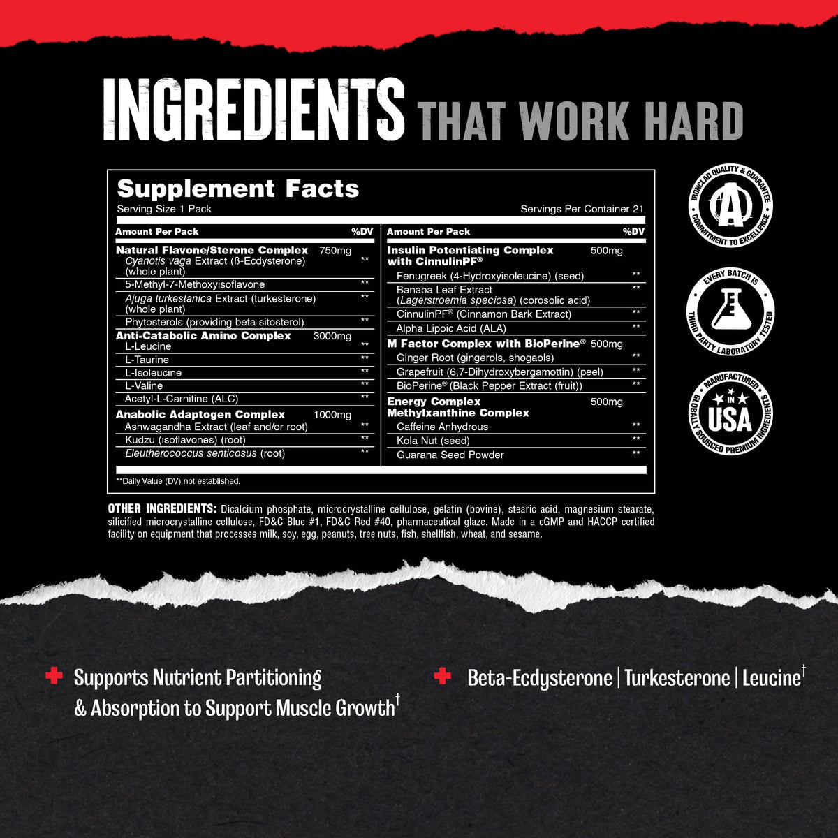 Animal M-Stak - Muscle Builder and Anabolic Mass Gainer Supplement for Bodybuilding - Lean Muscle Growth, Amino Complex and Pre Workout Energy, 21 Packs - FENGGESTORE20