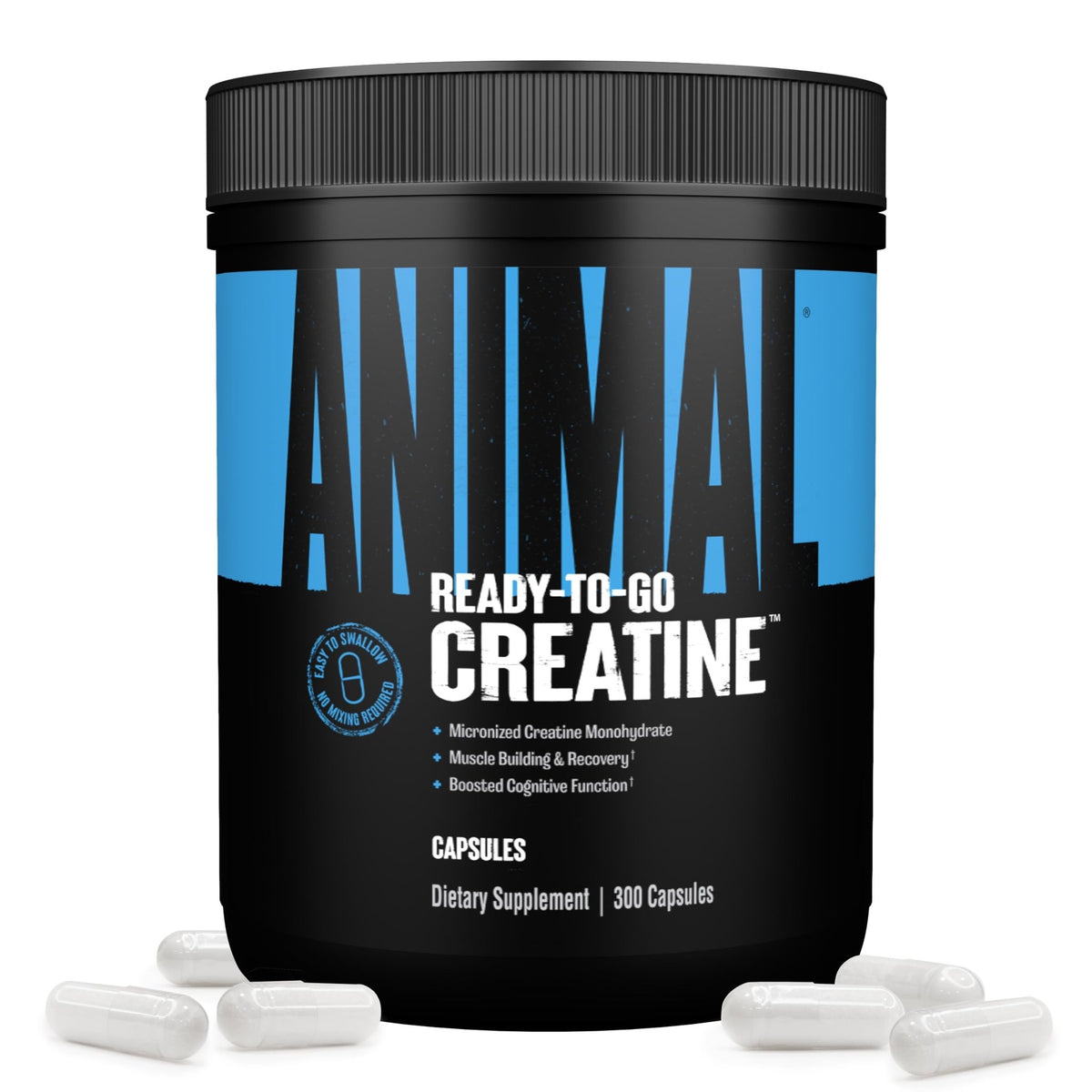Animal Micronized Creatine Monohydrate Capsules - 300 Caps, 2500mg per Serving to Support Muscle Growth, Endurance, ATP Production, Cognitive Function, Strength - FENGGESTORE20