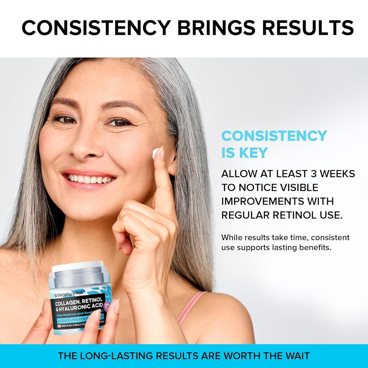 Anti-Aging Face Moisturizer with Retinol, Collagen & Hyaluronic Acid - Made in USA - Moisturizer Face Cream for Women & Men - Firming & Hydrating Neck Cream - Day & Night Skin Care - 1.7 fl oz - FENGGESTORE20