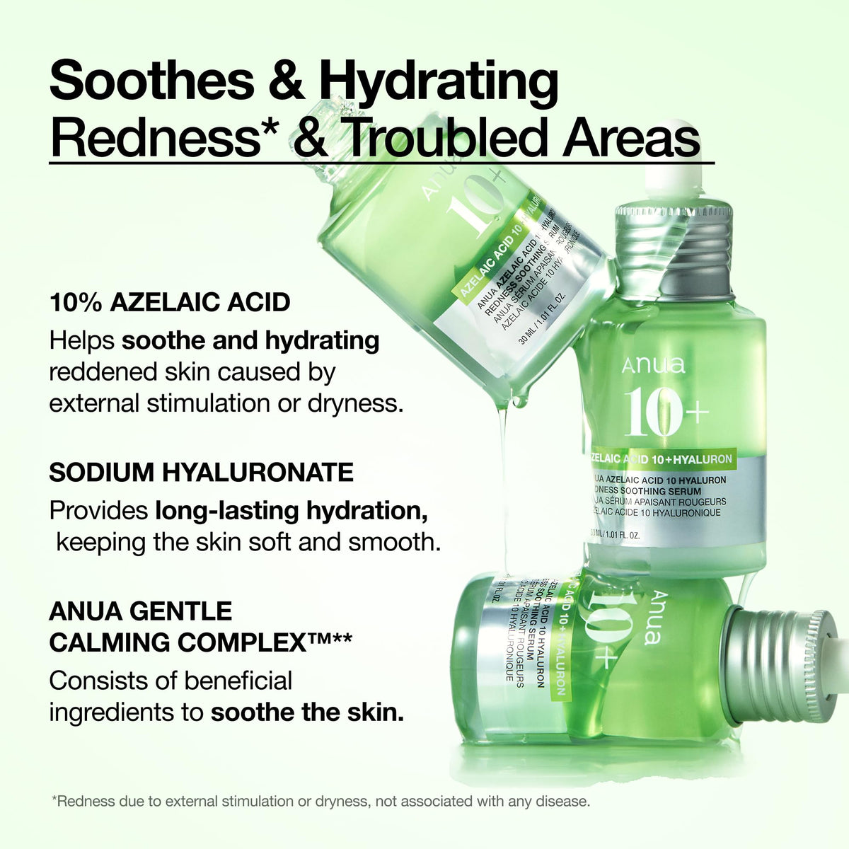 Anua Azelaic Acid 10 Hyaluron Redness Soothing Serum, Facial Serum for Blemish-Prone & Oily-Prone Skin - FENGGESTORE20