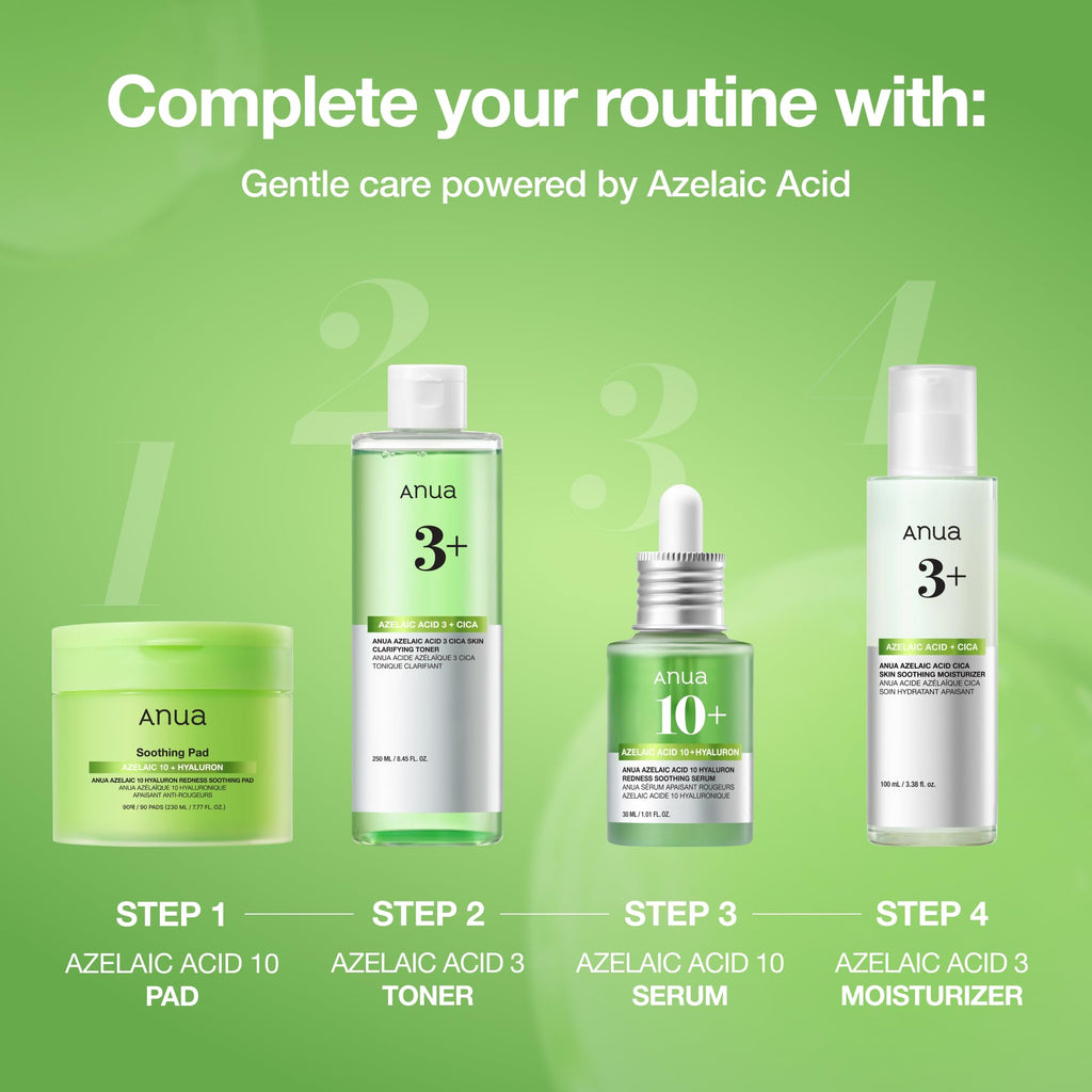 Anua Azelaic Acid 10 Hyaluron Redness Soothing Serum, Facial Serum for Blemish-Prone & Oily-Prone Skin - FENGGESTORE20