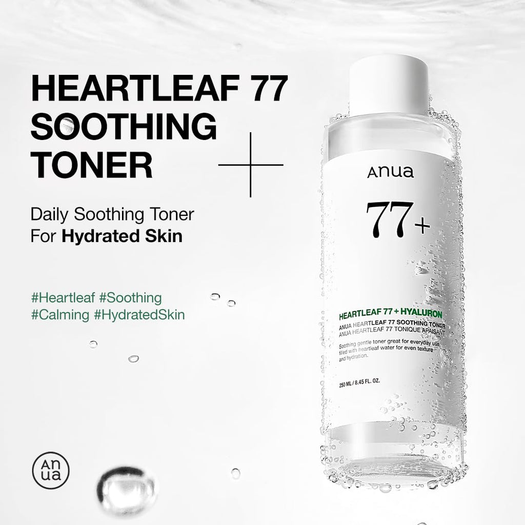 Anua Heartleaf 77 Soothing Toner, Moisturizing & Calming Facial Toner for Glass Skin, Hyaluronic Acid, Lightweight Hydration - FENGGESTORE20