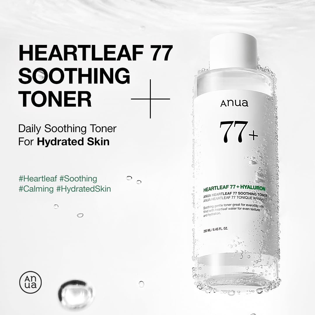 Anua Heartleaf 77 Soothing Toner, Moisturizing & Calming Facial Toner for Glass Skin, Hyaluronic Acid, Lightweight Hydration - FENGGESTORE20