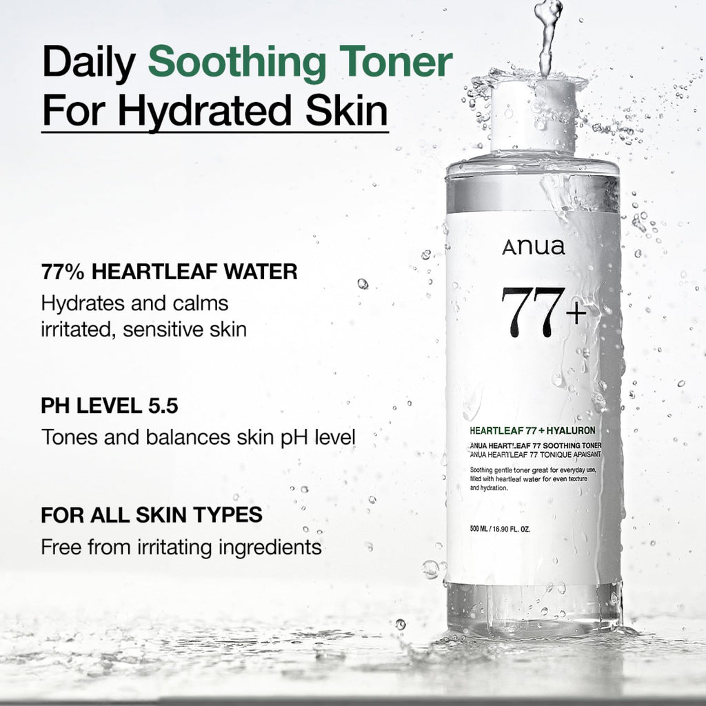 Anua Heartleaf 77 Soothing Toner, Moisturizing & Calming Facial Toner for Glass Skin, Hyaluronic Acid, Lightweight Hydration - FENGGESTORE20