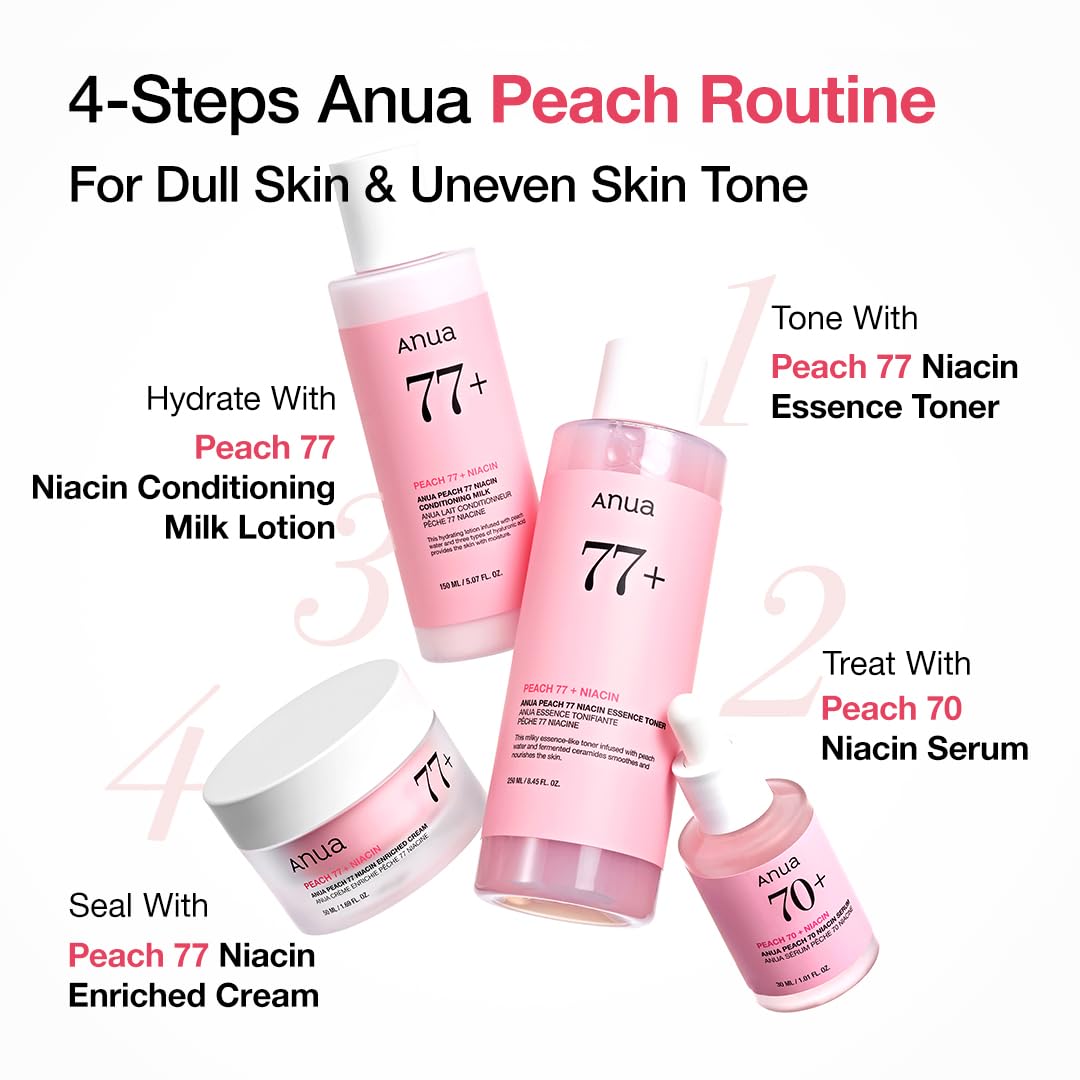 Anua Peach 70 Niacinamide Serum, Daily Glow Serum For Face, Skin Tone & Dullness Care with Vitamin B12, Lightweight - FENGGESTORE20