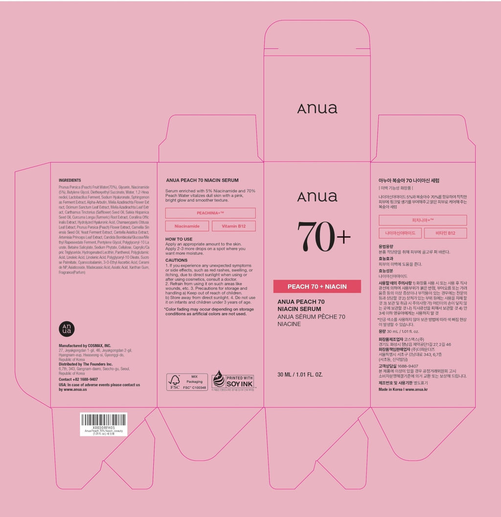 Anua Peach 70 Niacinamide Serum, Daily Glow Serum For Face, Skin Tone & Dullness Care with Vitamin B12, Lightweight - FENGGESTORE20