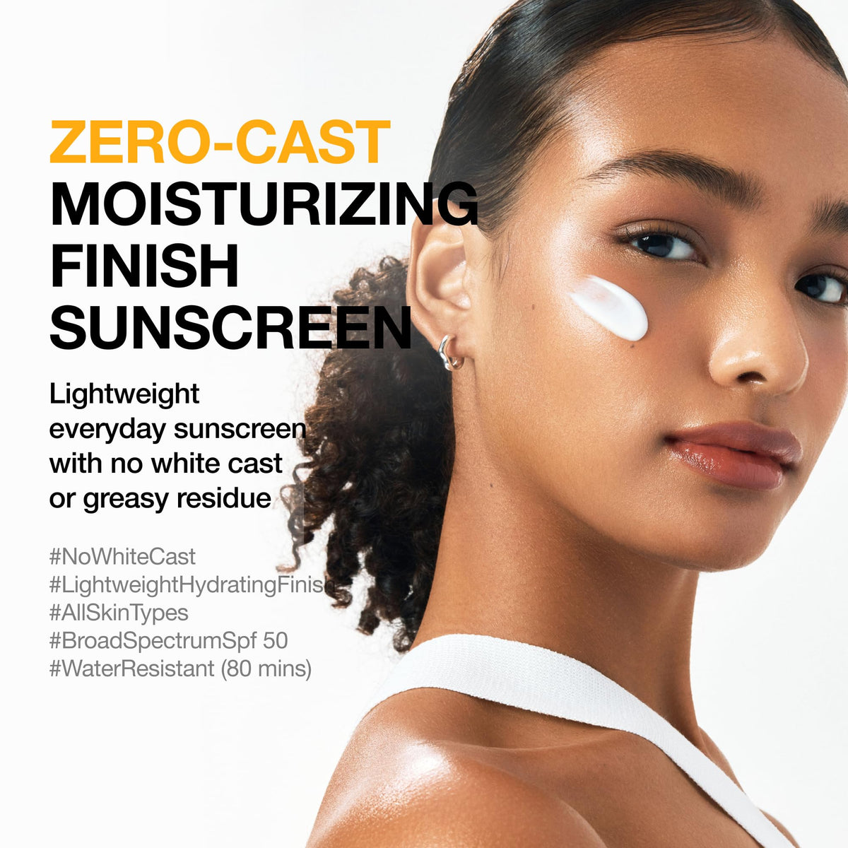 Anua, Zero-Cast Moisturizing Sunscreen SPF 50, Glow Natural Sunscreen for face, No White - FENGGESTORE20