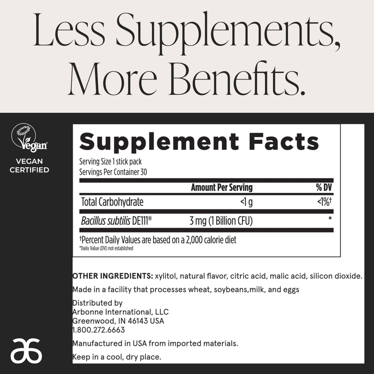 Arbonne BioticSticks Fast Melt Probiotic for Gut Health – Probiotics for Women, Men, and Kids – Gut Health Supplement – Vegan, Gluten-Free - FENGGESTORE20