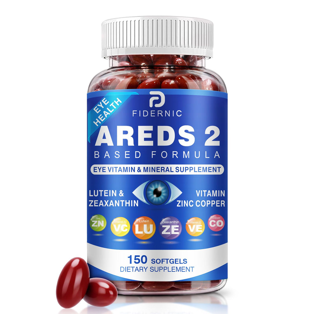 AREDS 2 Eye Vitamin & Mineral Supplement — Lutein and Zeaxanthin Supplement, Vitamin C & E, Zinc & Copper for Blue Light Protection, Eye Health Support - FENGGESTORE20