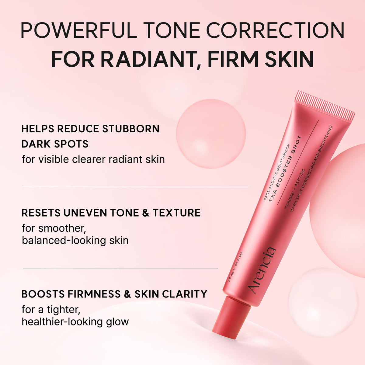 Arencia TXA Booster Shot Serum with 5% Tranexamic Acid & Peptides, Skin Tone Balancing & Hydration Support, Lightweight Daily Skincare, 30 mL / 1.01 fl. oz. - FENGGESTORE20