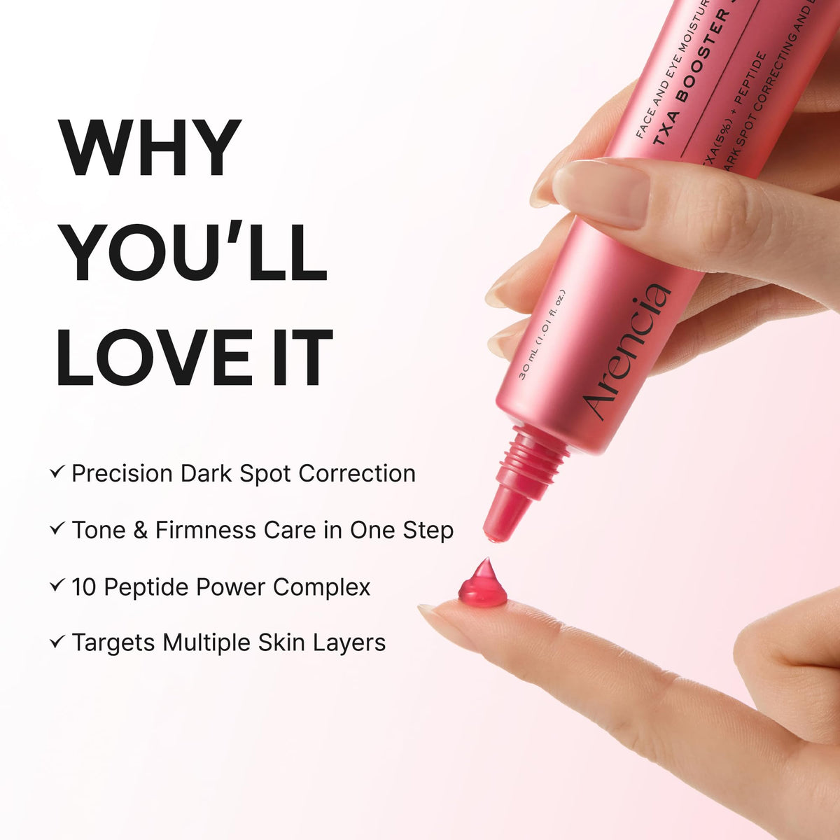 Arencia TXA Booster Shot Serum with 5% Tranexamic Acid & Peptides, Skin Tone Balancing & Hydration Support, Lightweight Daily Skincare, 30 mL / 1.01 fl. oz. - FENGGESTORE20