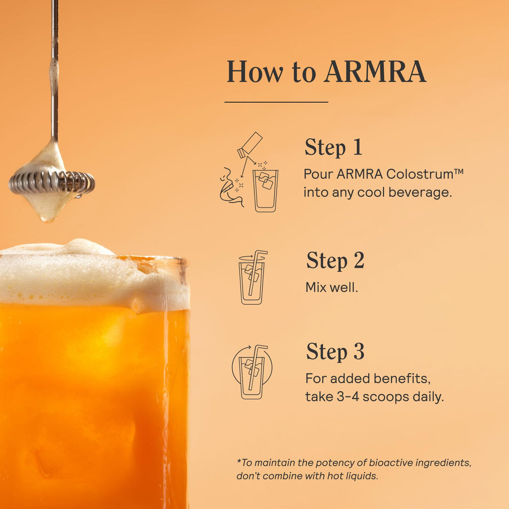 ARMRA Colostrum™ Powder | Blood Orange | Gut Health & Bloating | Skin & Hair | Immunity | Keto, Gluten & Fat-Free | 30 Servings - FENGGESTORE20