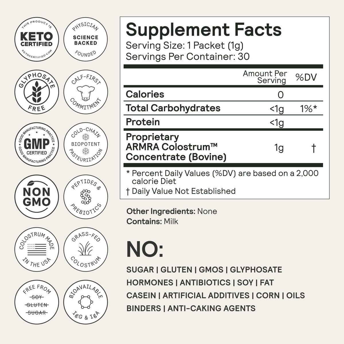 ARMRA Colostrum Powder | Unflavored | Gut Health & Bloating | Skin & Hair | Immunity | Keto, Gluten & Fat-Free | 30 Servings - FENGGESTORE20