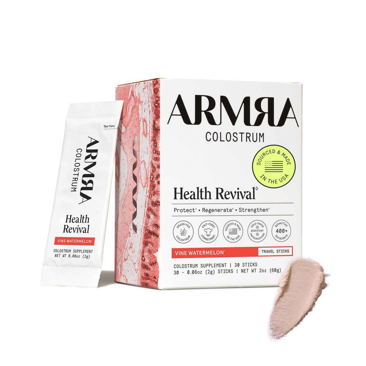 ARMRA Colostrum Powder | Vine Watermelon | Gut Health & Bloating | Skin & Hair | Immunity | Keto, Gluten & Fat-Free | 30 Servings - FENGGESTORE20