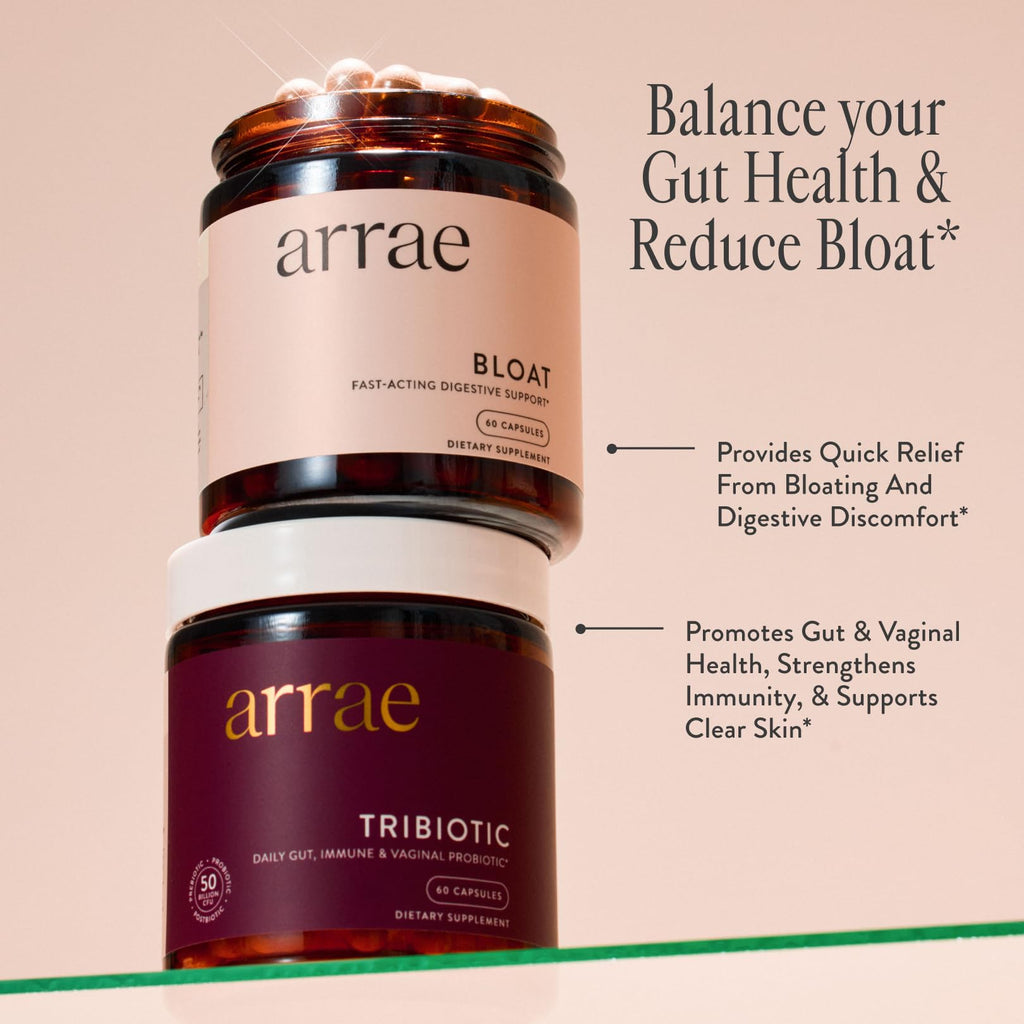 Arrae Fast-Acting Bloating Relief Digestive Enzymes, All Natural Bloat, Gas & Indigestion Relief Capsules (30 Count) - FENGGESTORE20