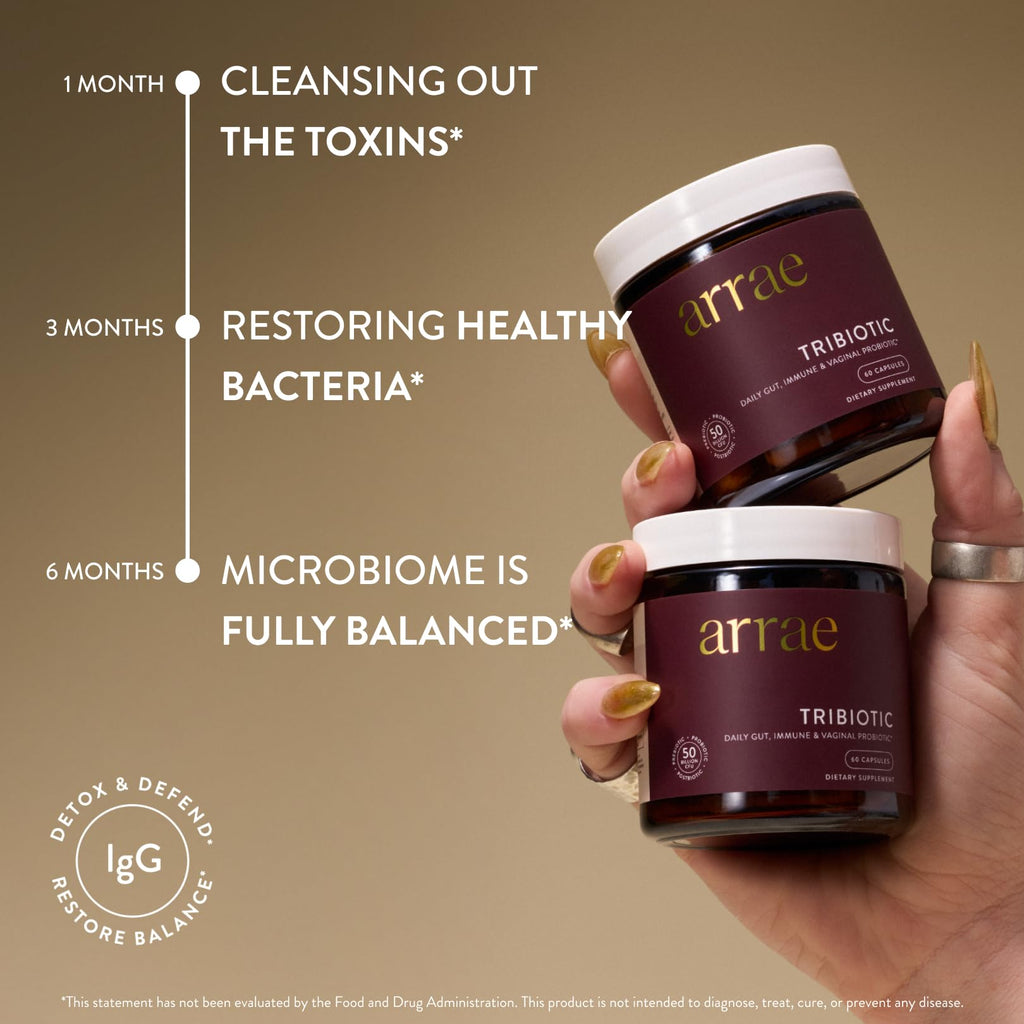 Arrae Tribiotic, Probiotics for Women, Support for Vaginal pH Balance, Gut, Immune, and Feminine Health, Prebiotics, - FENGGESTORE20
