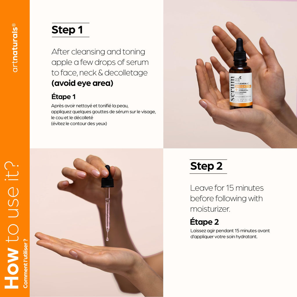 artnaturals Anti-Aging Vitamin C Serum - (1 Fl Oz / 30ml) - with Hyaluronic Acid and Vit E - Wrinkle Repairs Dark Circles, Fades Age Spots and Sun Damage - FENGGESTORE20