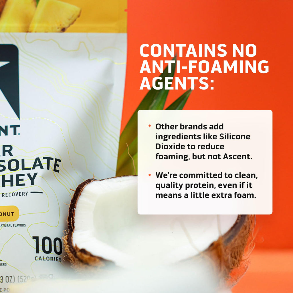 Ascent 100% Clear Whey Protein Powder - Post Workout Whey Protein Isolate, Zero Artificial Flavors & Sweeteners, Gluten Free, 5.5g BCAA, 2.1g Leucine, Essential Amino Acids, Pineapple Coconut, 20 Serv - FENGGESTORE20