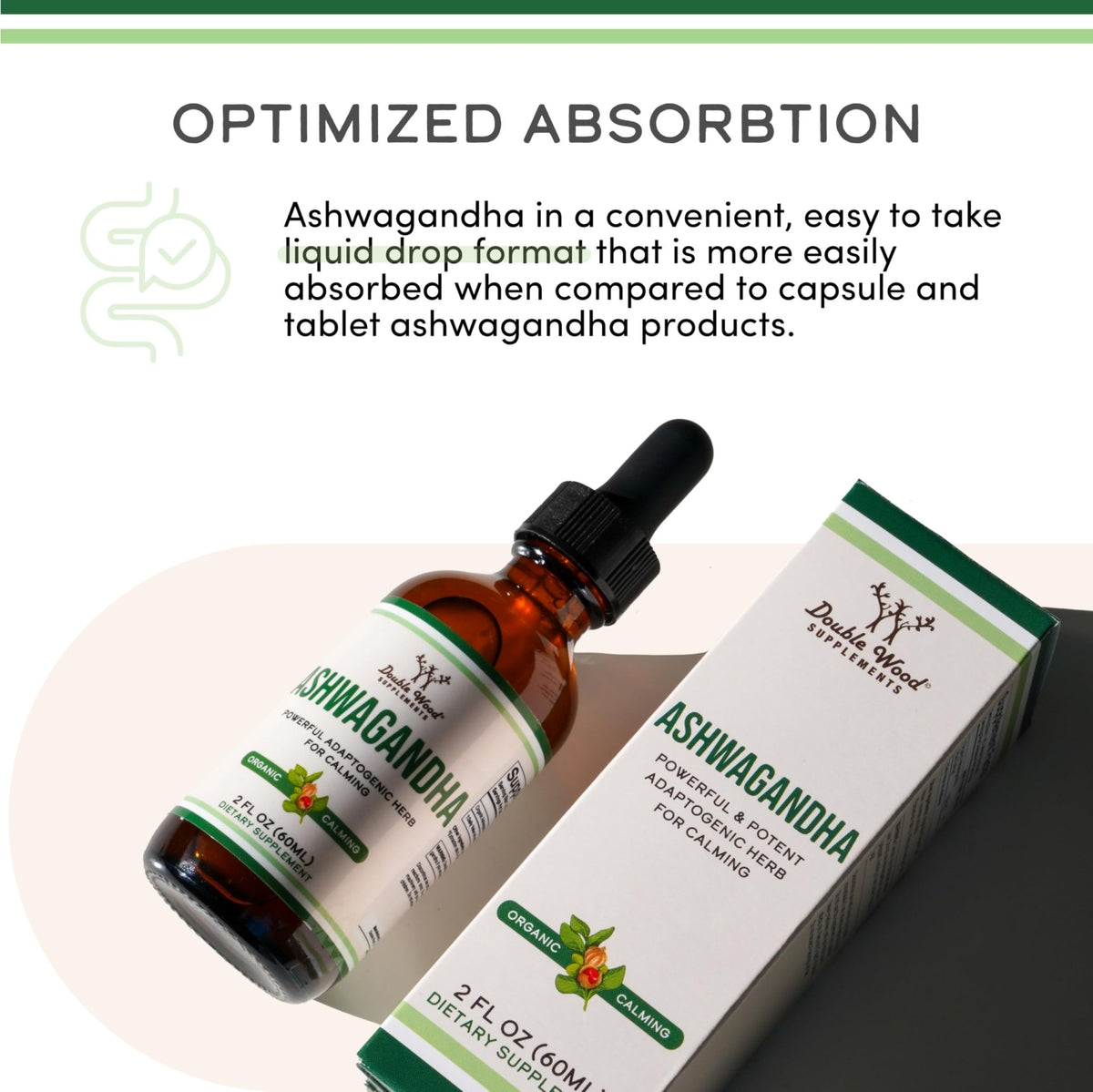 Ashwagandha Organic Drops for Stress Relief (1,200mg, 60 Servings) Ashwagandha Tincture for Adrenal Support and Cortisol Manager - FENGGESTORE20