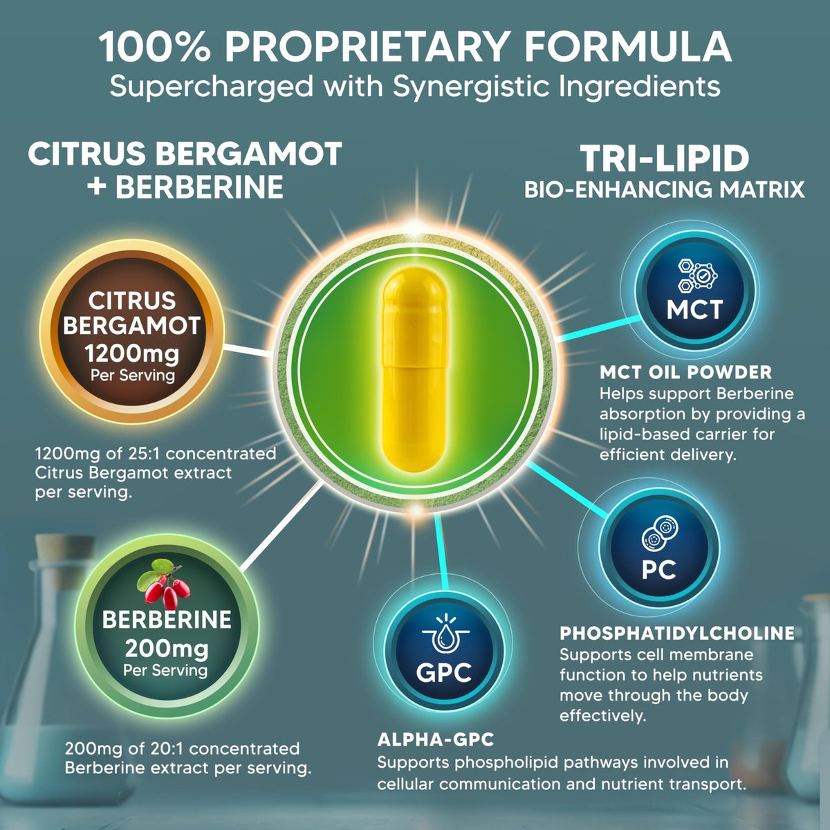 aSquared Nutrition Citrus Bergamot with Berberine Supplement - 1400mg Per Serving Max Strength Complex - 120 Capsules - Supports Cardiovascular Health - FENGGESTORE20