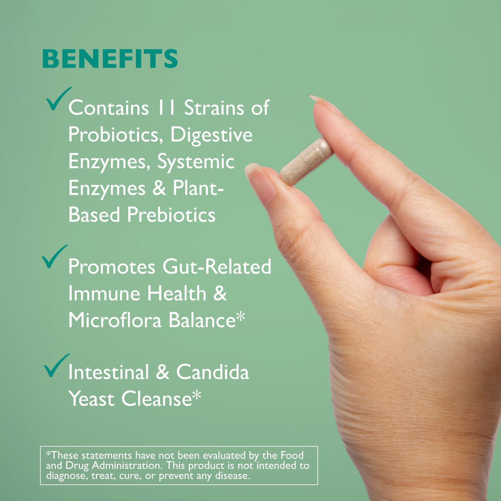AST Enzymes Floracor - Supports Gut & Intestinal Health - Premium Probiotic, Prebiotic and Enzyme Formula - 60 Vegetarian Capsules - FENGGESTORE20