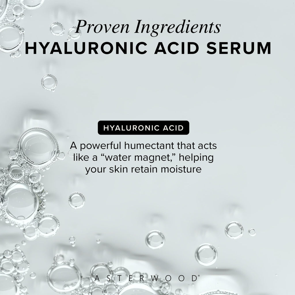 Asterwood Hyaluronic Acid Serum for Face - Plumping, Anti-Aging, Hydrating - Fragrance-Free - 1 Fl Oz - FENGGESTORE20