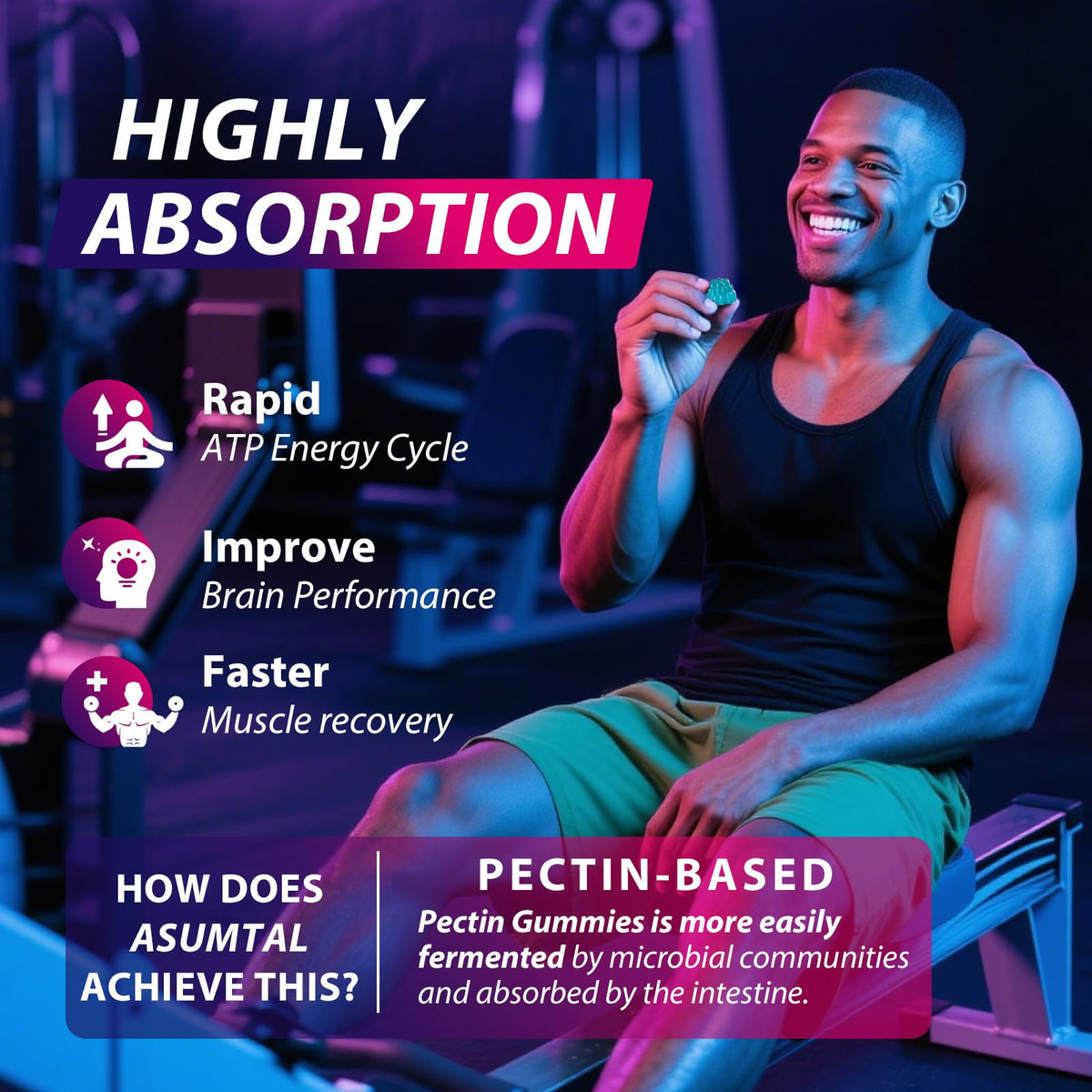 Asumtal Creatine Monohydrate Gummies Complex 8500 MG for Men & Women, Creatine Monohydrate Supplement for Muscle Growth, Strength & Energy Support - FENGGESTORE20