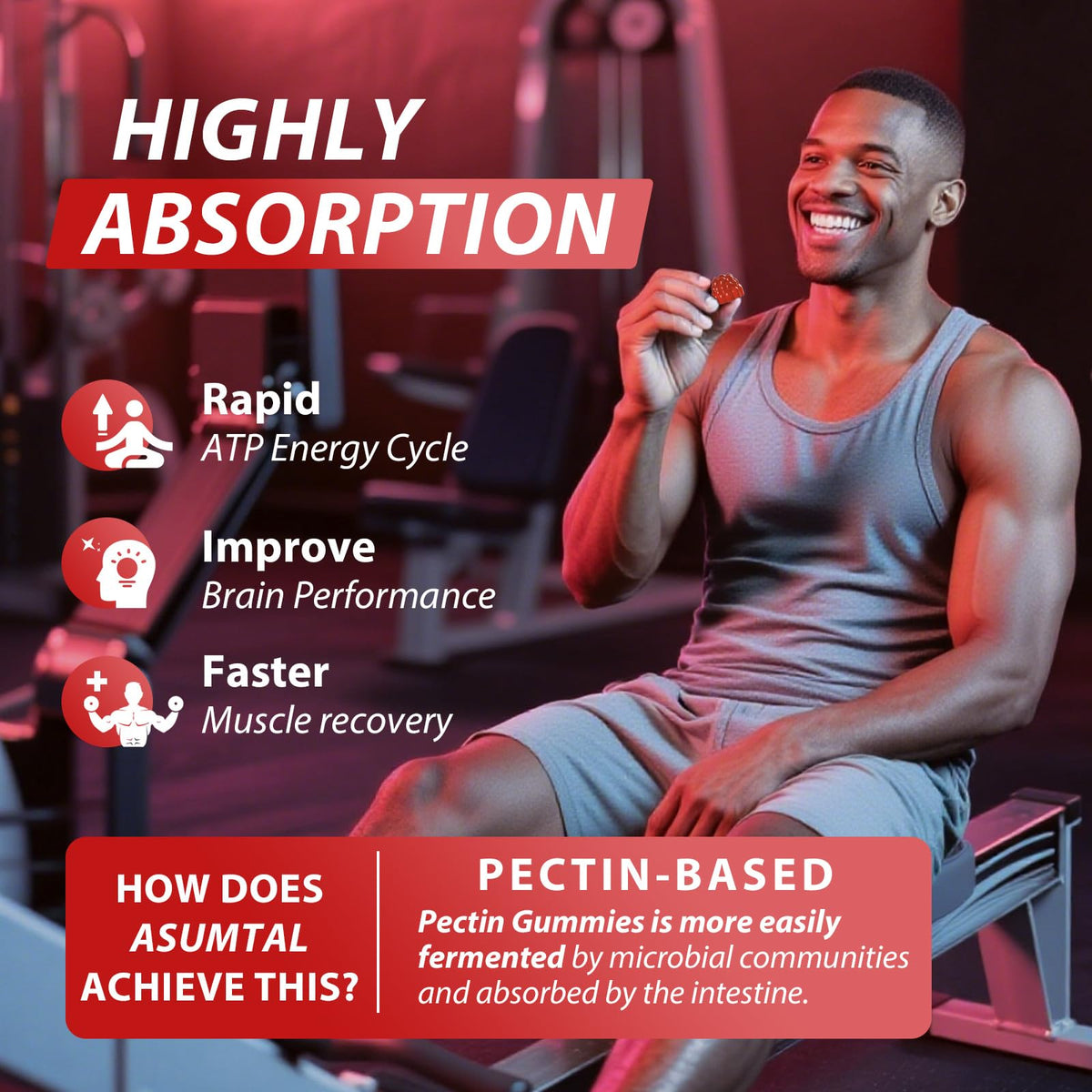 Asumtal Creatine Monohydrate Gummies for Men & Women, Creatine Monohydrate Supplement for Muscle Growth, Strength & Energy Support - FENGGESTORE20