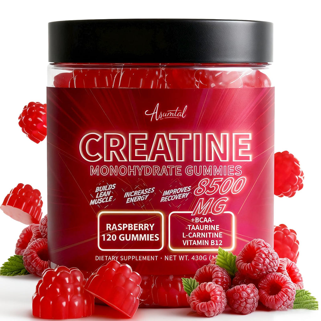 Asumtal Creatine Monohydrate Gummies for Men & Women, Creatine Monohydrate Supplement for Muscle Growth, Strength & Energy Support - FENGGESTORE20