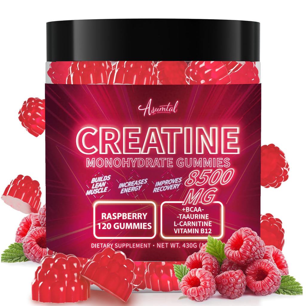 Asumtal Creatine Monohydrate Gummies for Men & Women, Creatine Monohydrate Supplement for Muscle Growth, Strength & Energy Support - FENGGESTORE20
