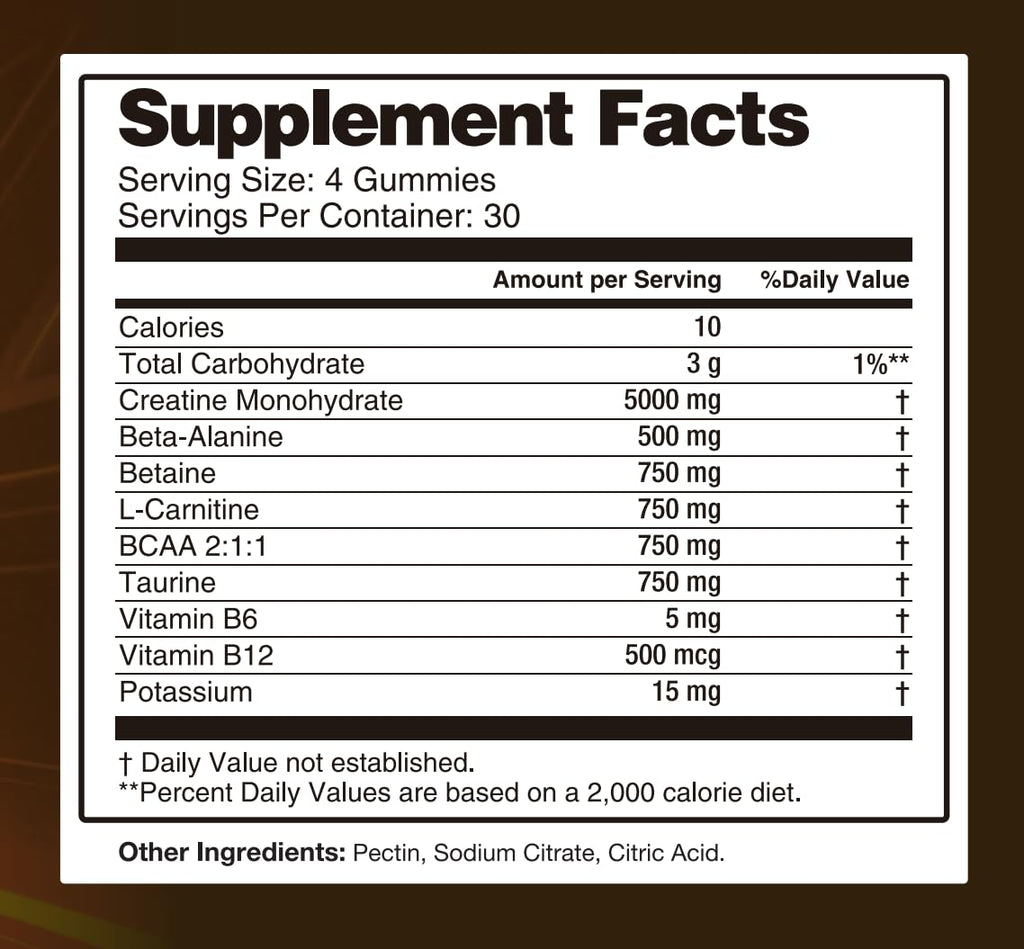 Asumtal Creatine Monohydrate Gummies for Men & Women, Creatine Monohydrate Supplement for Muscle Growth, Strength & Energy Support - FENGGESTORE20