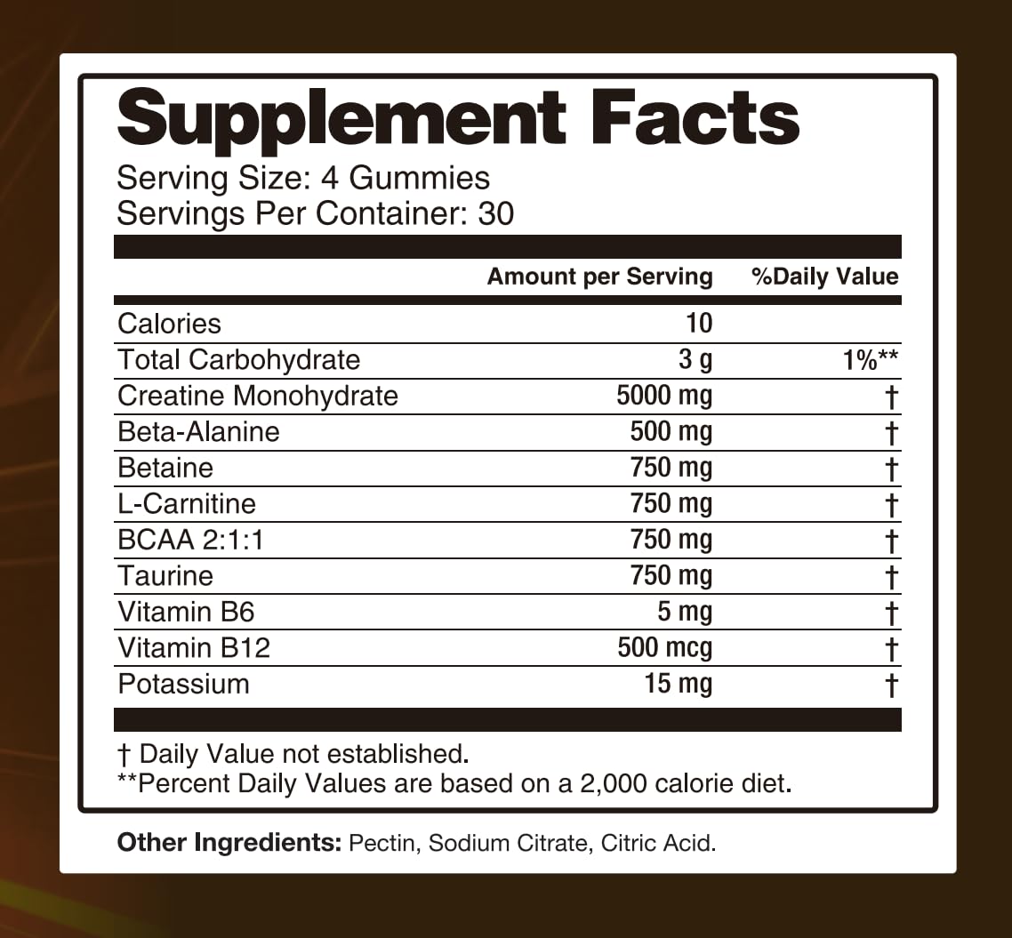 Asumtal Creatine Monohydrate Gummies for Men & Women, Creatine Monohydrate Supplement for Muscle Growth, Strength & Energy Support - FENGGESTORE20