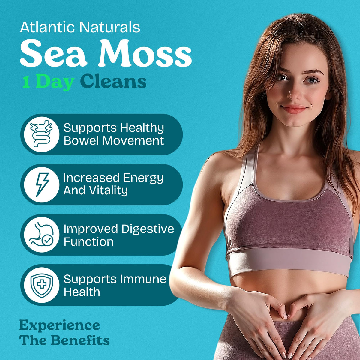Atlantic Naturals - 1 Day Colon Cleanse Full Body Detox Drink - Sea Moss Supplement for Women & Men, Gut Health, Kidney & Liver Immune Energy Enhancer - FENGGESTORE20