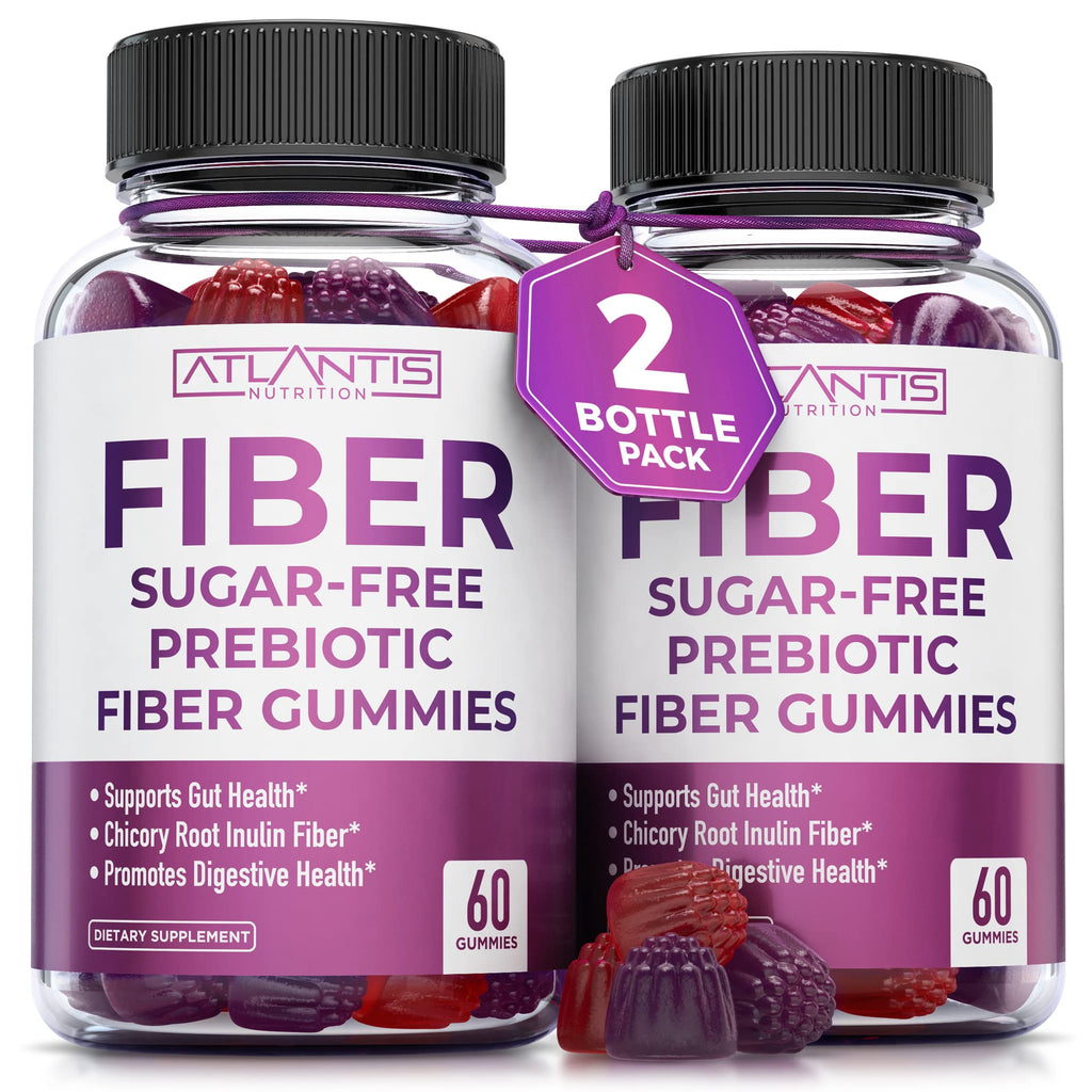 Atlantis Nutrition Sugar Free Fiber Gummies for Adults - 5G Fiber Supplement Formulated with 5.4G Prebiotic Digestive Blend/Serving - Supports Gut Health & Healthy Digestion - FENGGESTORE20