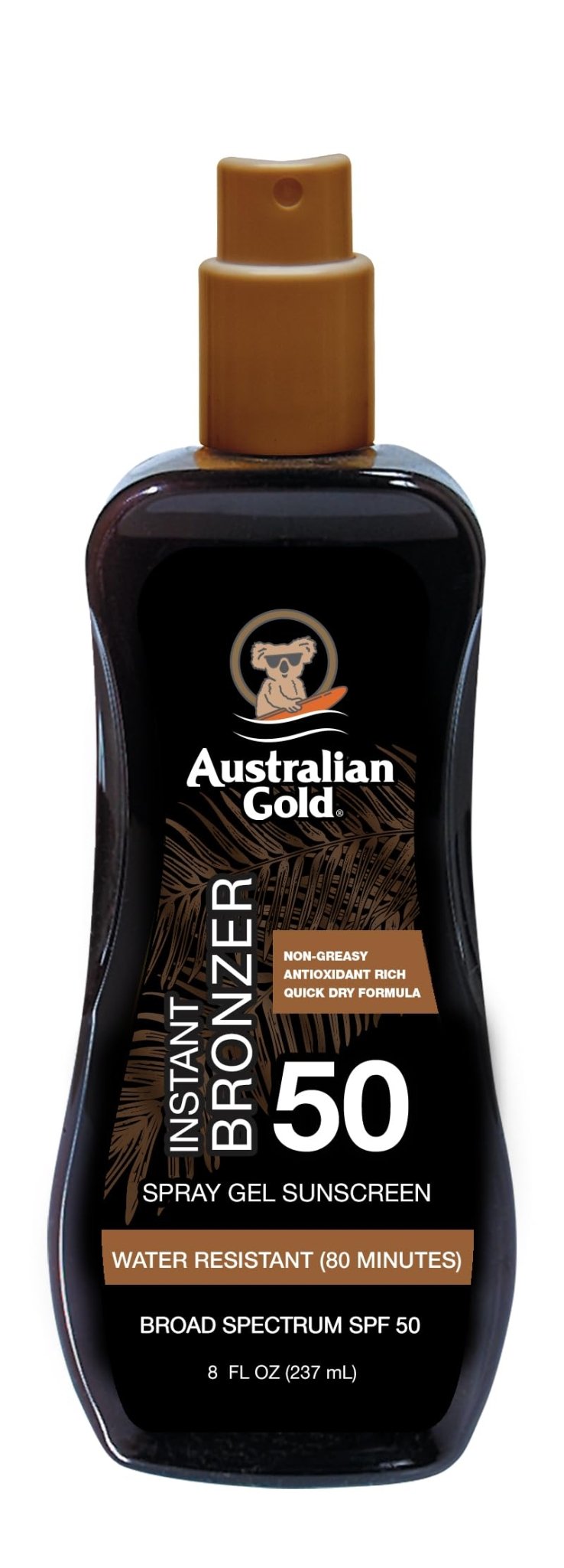 Australian Gold Spray Gel Sunscreen with Instant Bronzer SPF 50, 8 Ounce | Moisturize & Hydrate Skin - FENGGESTORE20