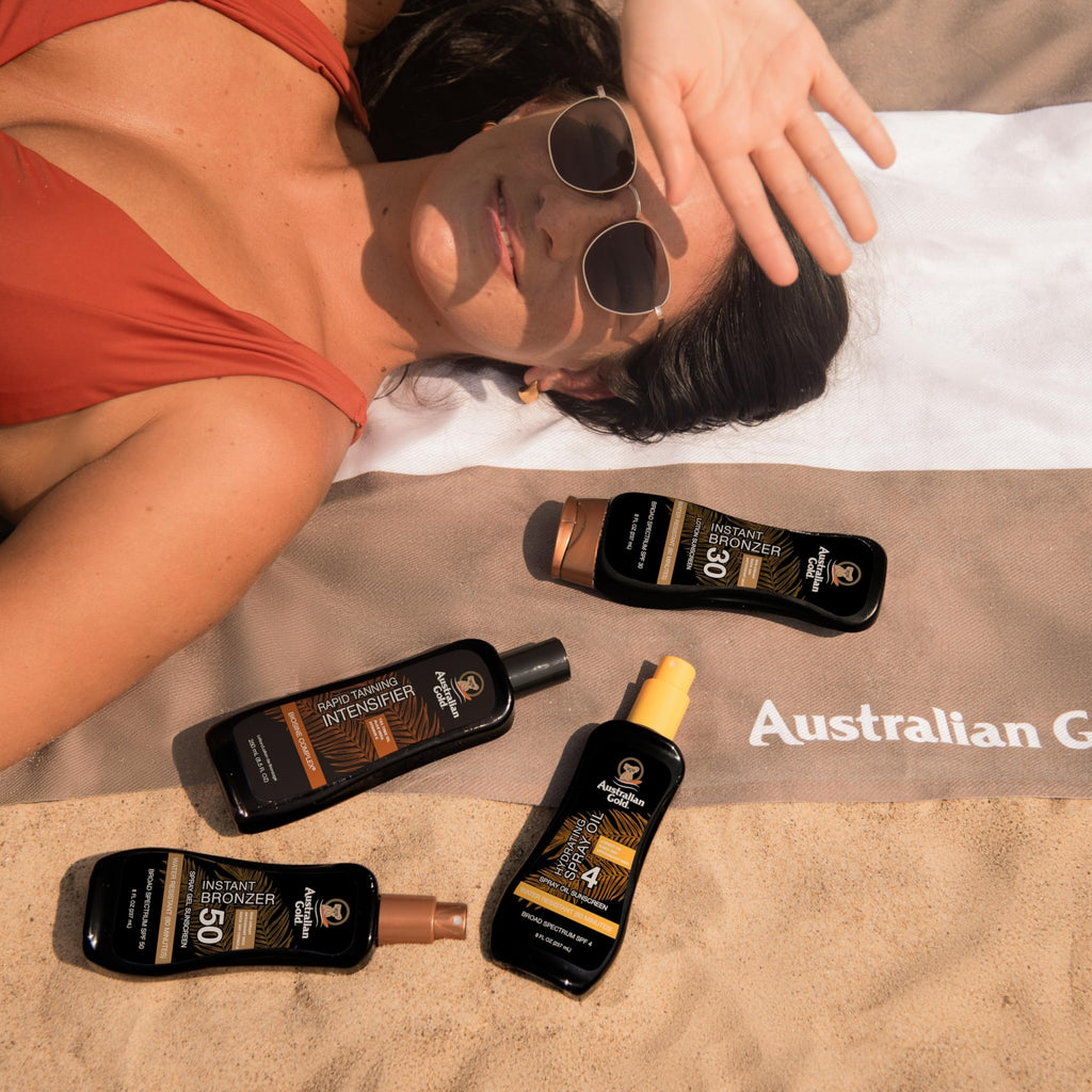 Australian Gold Spray Gel Sunscreen with Instant Bronzer SPF 50, 8 Ounce | Moisturize & Hydrate Skin - FENGGESTORE20